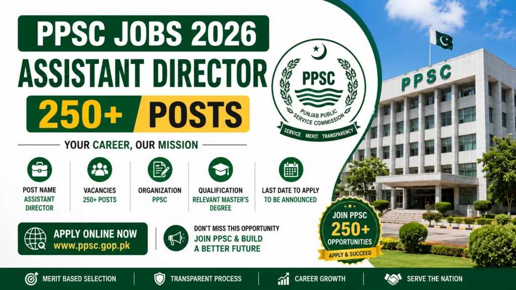PPSC Jobs 2026 – Assistant Director (250+ Posts)