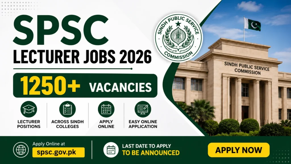 SPSC Lecturer Jobs 2026 – 1250+ Vacancies, Apply Online 
