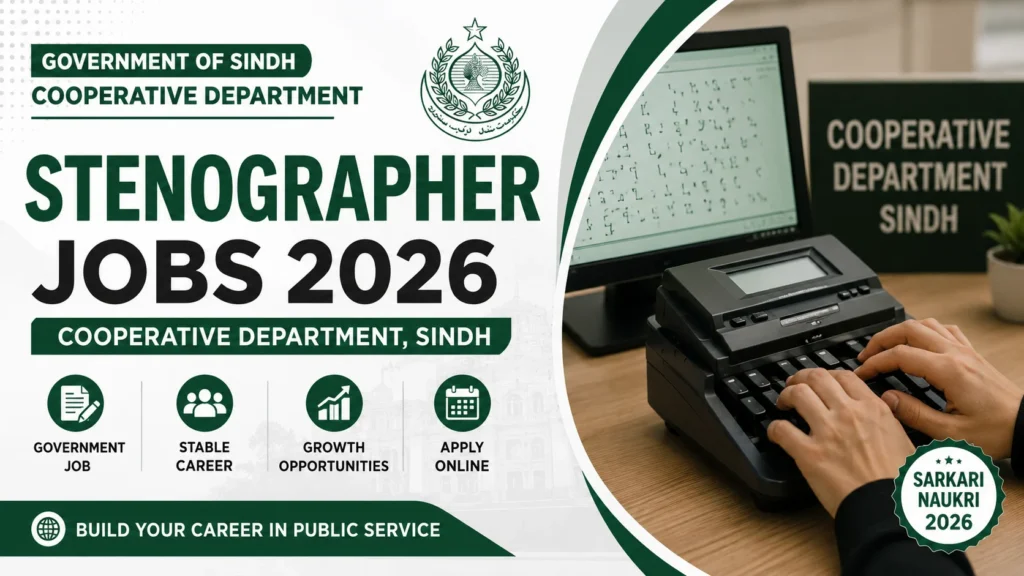 Stenographer Jobs 2026 Cooperative Department Sindh