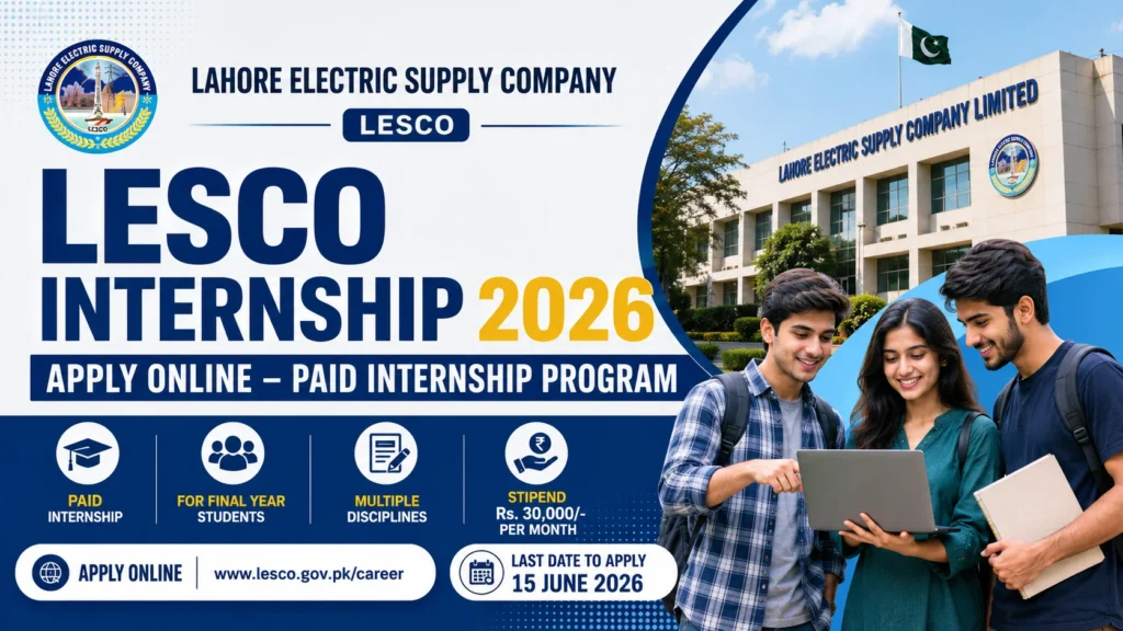 LESCO Internship 2026 Apply Online – Paid Internship Program