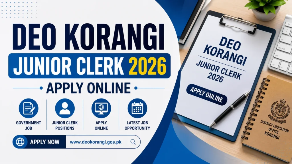 DEO Korangi Junior Clerk 2026 – Apply Online