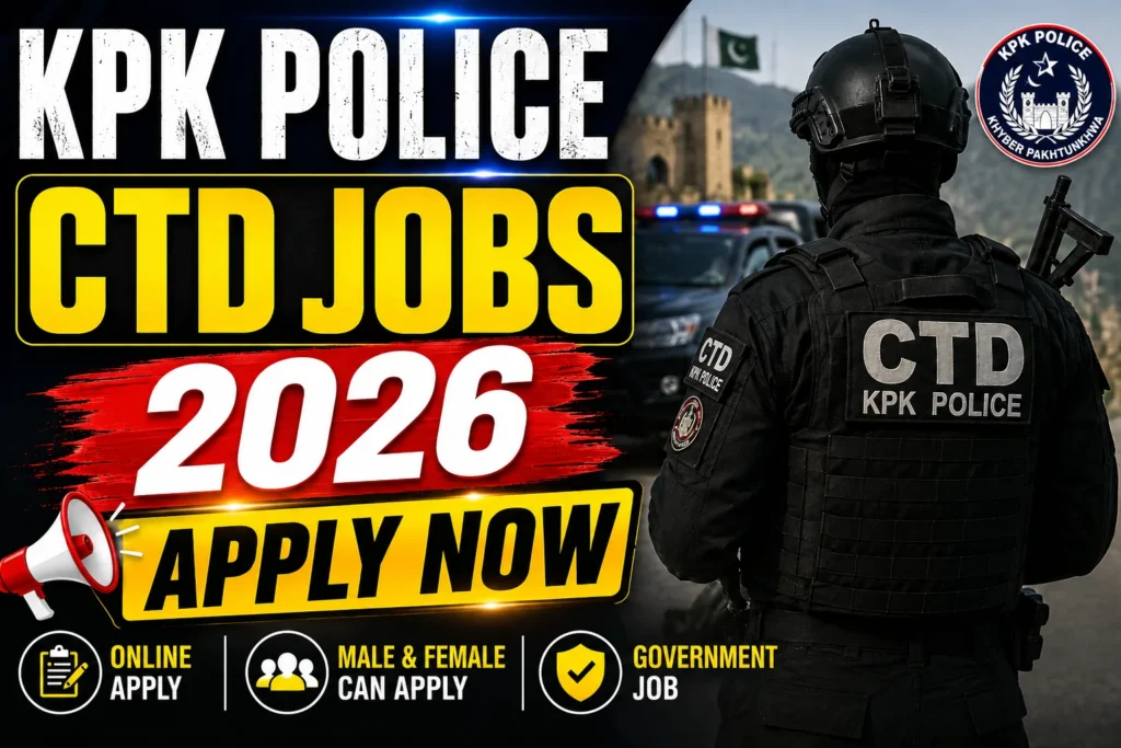 KPK Police CTD Jobs 2026 Apply Now