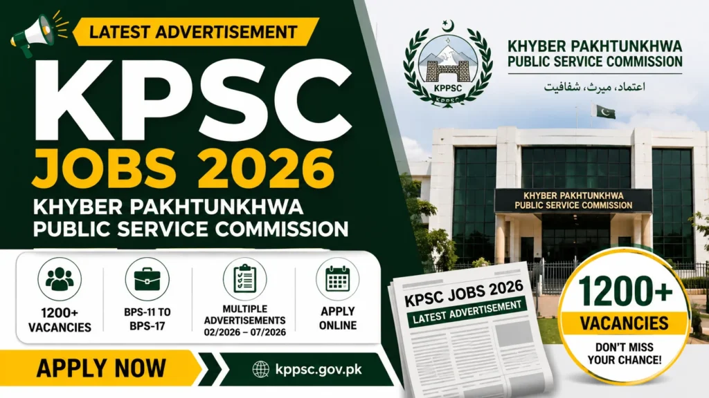 KPSC Jobs 2026 Khyber Pakhtunkhwa Public Service Commission Latest Advertisement