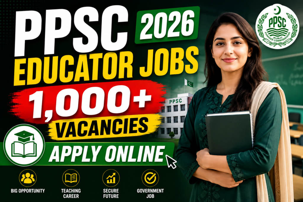 PPSC Educator Jobs 2026 1,000+ Vacancies – Apply Online